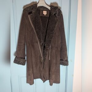 Candie's Brown Faux Fur Trim Coat